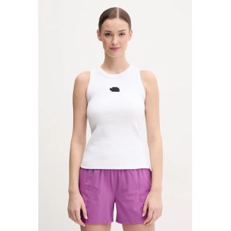 W SLIM RIB TANK TNF WHITE