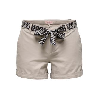 ONLBIANA MW COTTON BELT CHINO SHORTS