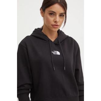 W ESSENTIAL CROP HOODIE BLACK