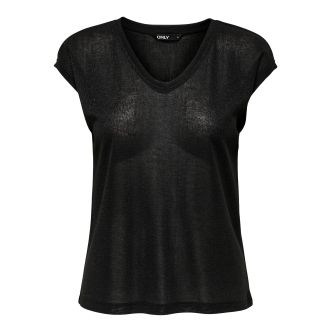 ONLSILVERY S/S V-NECK LUREX TOP JRS NOOS