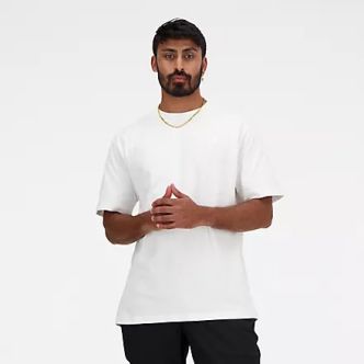 NEW BALANCE ATHLETICS COTTON T-SHIRT WHI