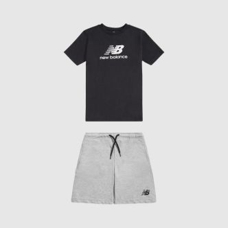 NEW BALANCE STACKED LOGO TEE   FT SHORT