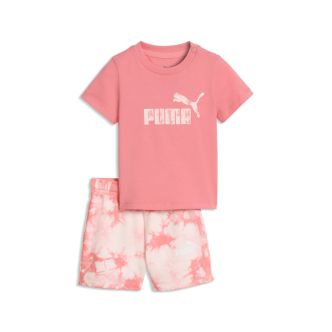 PUMA MINICATS ESS TIE-DYE TEE AND SHORTS