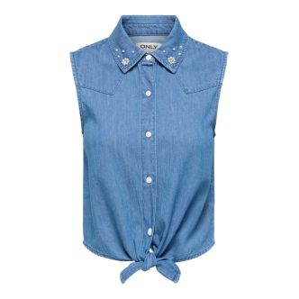 ONLBRIAR S/L PEARL KNOT SHIRT DNM QYT